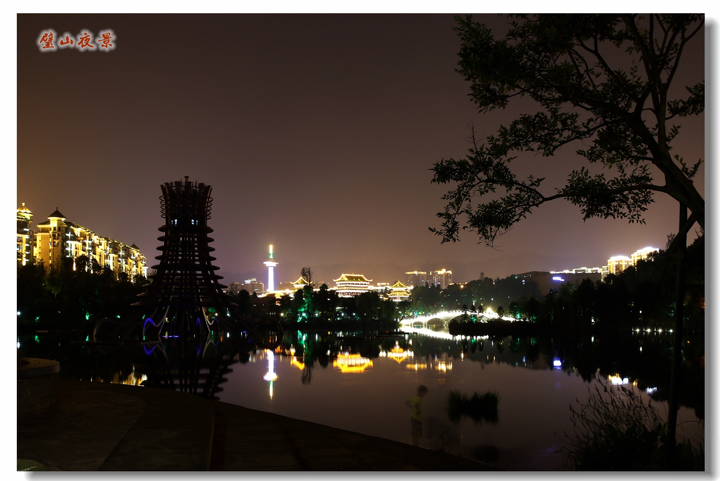 重庆璧山区秀湖公园夜景