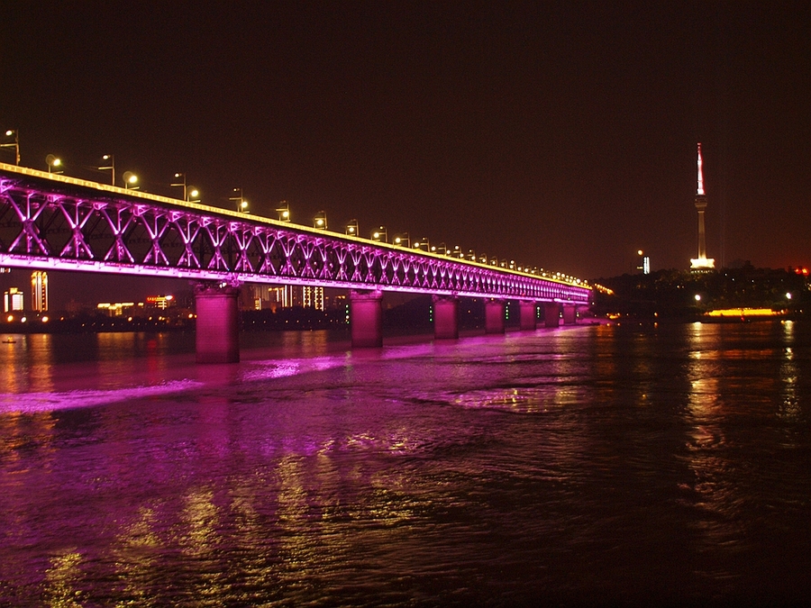 【武汉长江大桥夜景摄影图片】风光旅游摄影