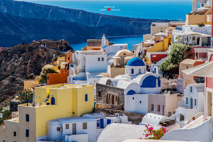 悬崖上的蓝白之城--爱琴海(2016希腊自由行)摄