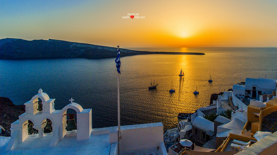 悬崖上的蓝白之城--爱琴海(2016希腊自由行)摄