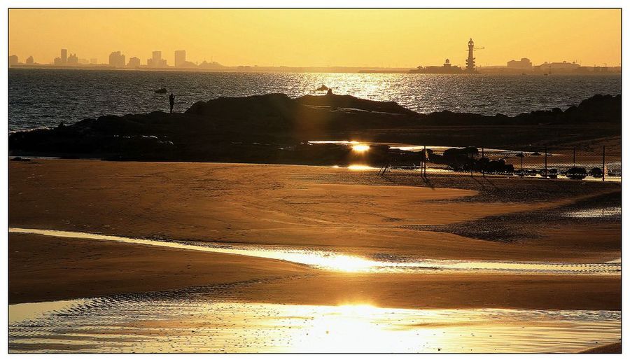 【黄昏,北戴河那片金色的海滩摄影图片】风光