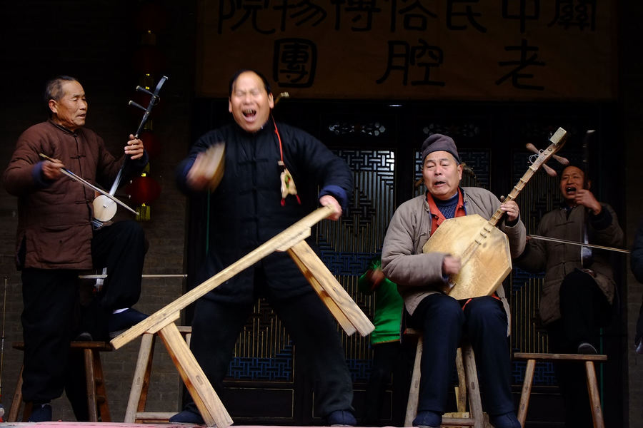 关中民俗老腔演出