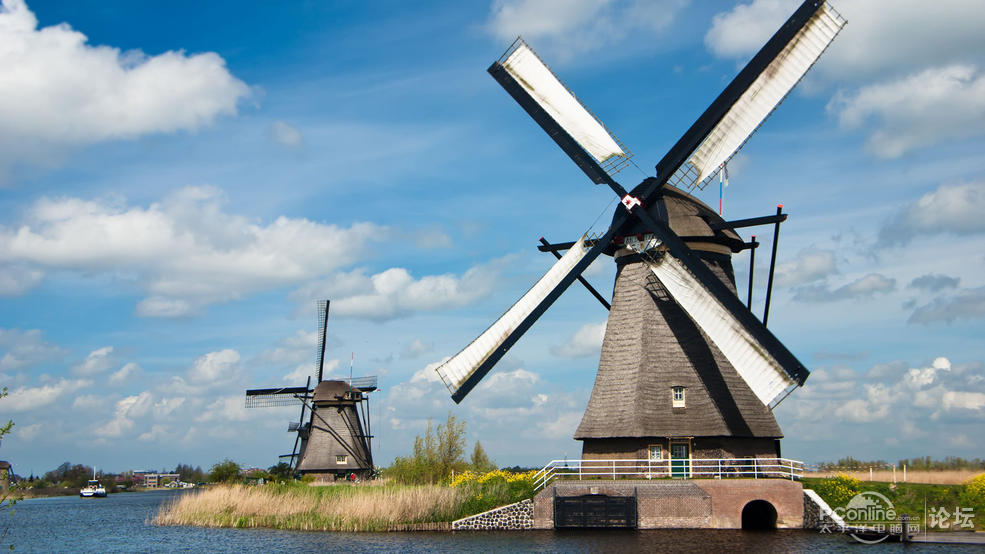 荷兰风车风景图片壁纸
