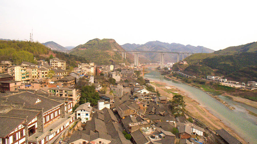俯瞰土城古镇