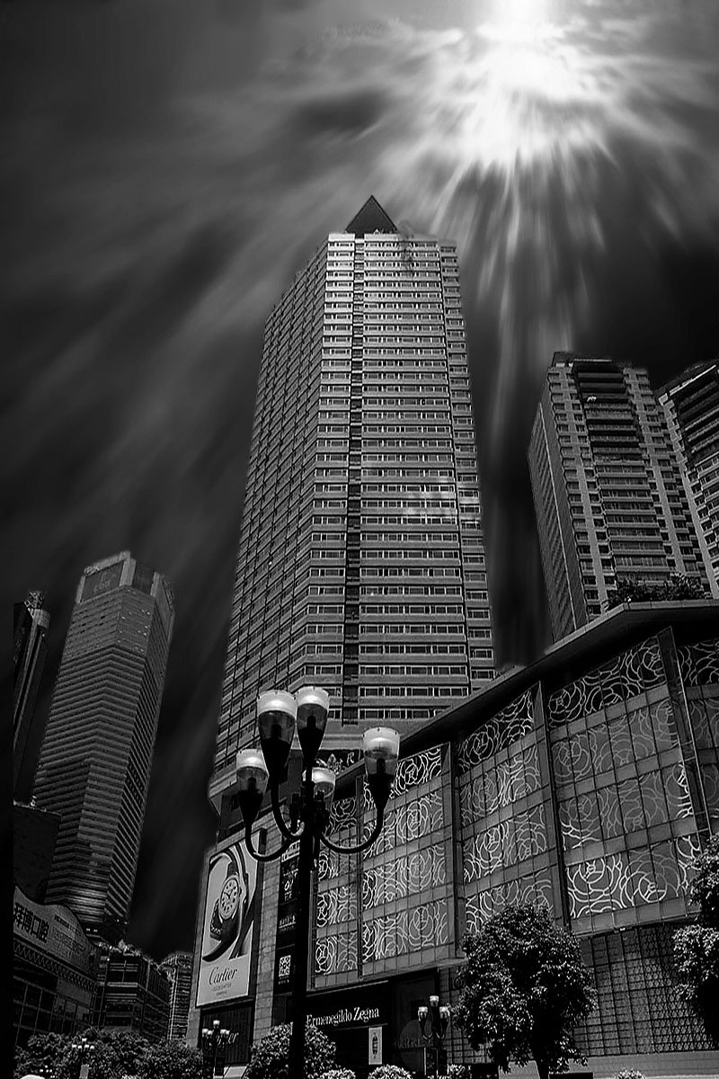 城市建筑黑白照片 4