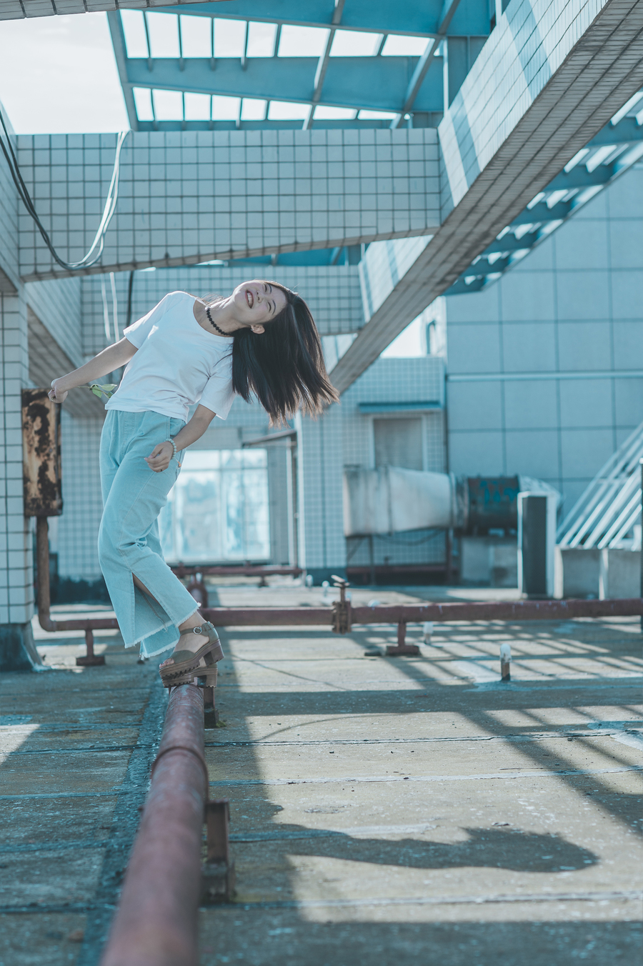 师院女生——日系天台人像