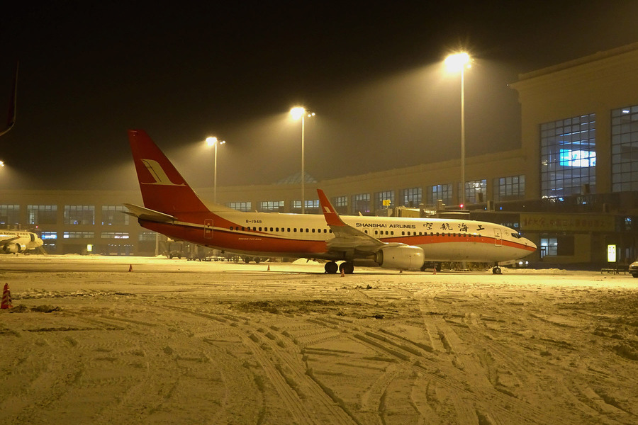 哈尔滨迎来今年的一场雪