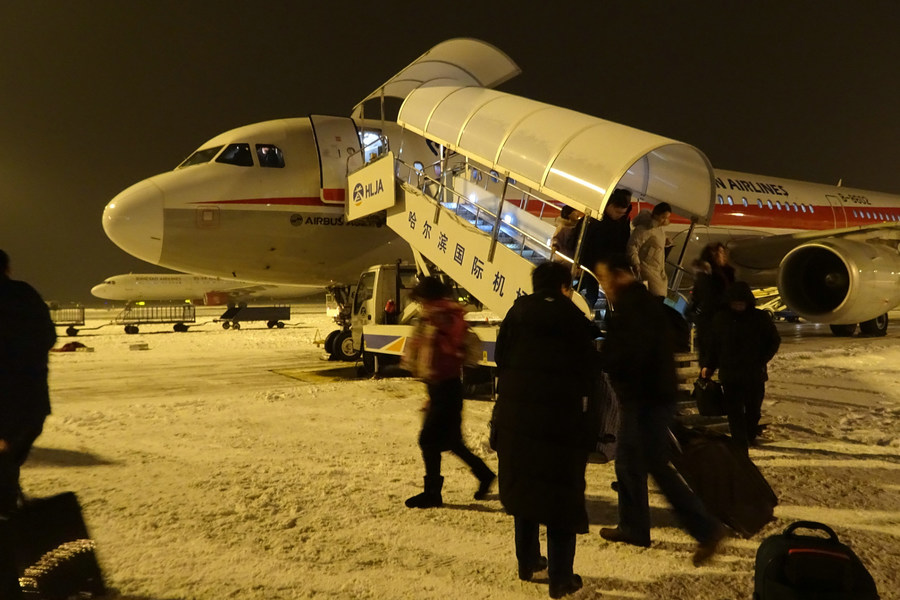哈尔滨迎来今年的一场雪