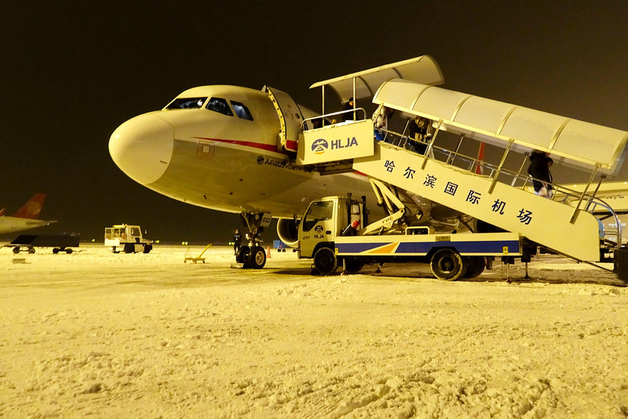 哈尔滨迎来今年的一场雪