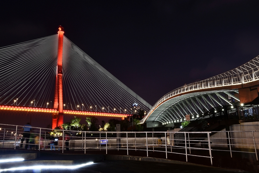 夜景杨浦大桥