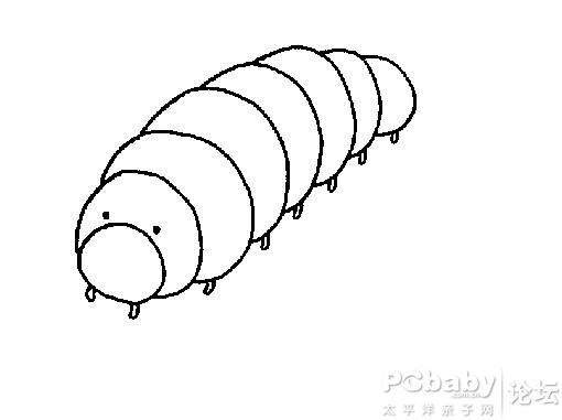 四个步骤 教你简笔画毛毛虫