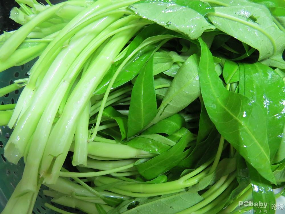 【我家的六月美食】 虾酱爆炒通菜梗/黄豆酱爆炒通菜叶 6月13日
