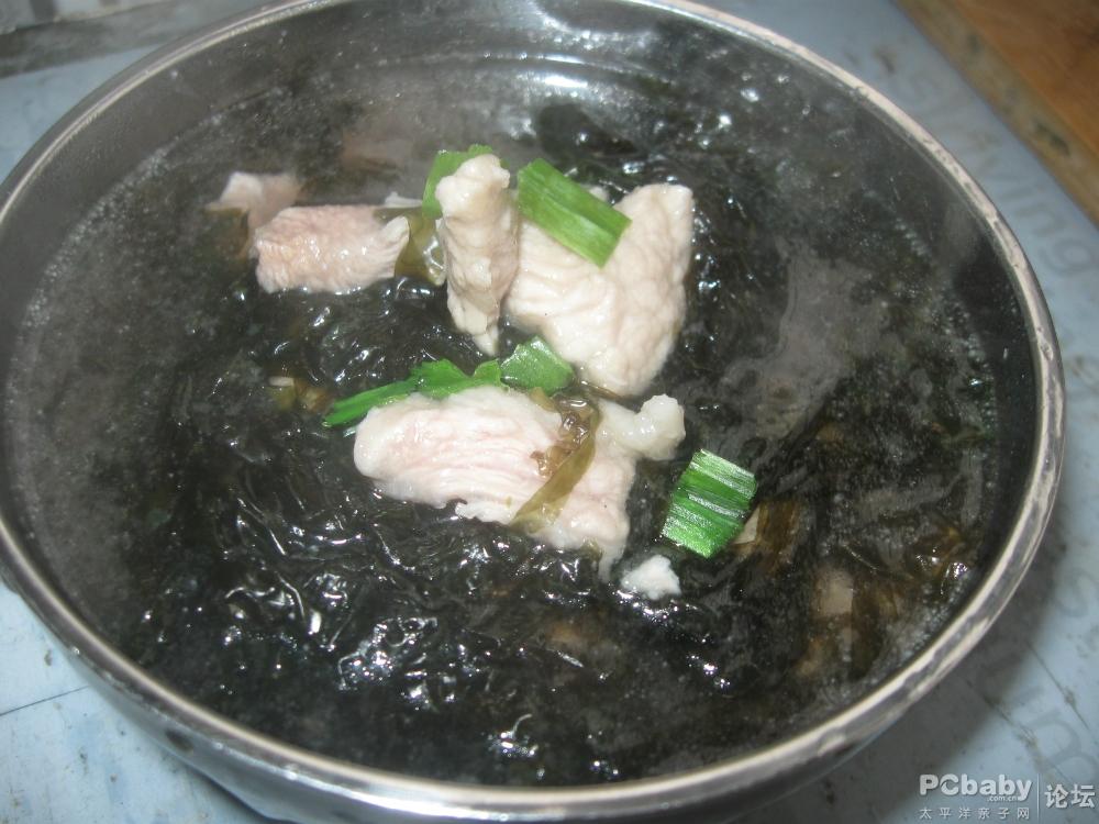 【我家的六月美食】 懒人汤---紫菜肉片汤 6月19号