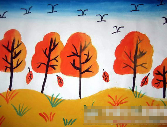 简单又漂亮的秋天主题儿童画作品