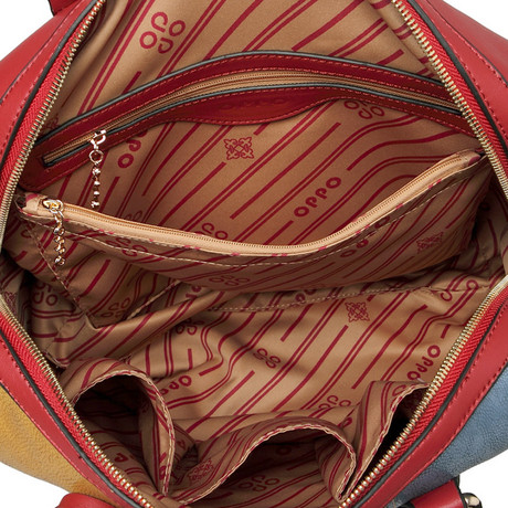 香港OPPO品牌包包9666-7欧美时尚撞色手提斜