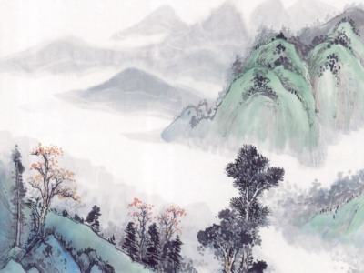 中国笔墨山水画壁纸