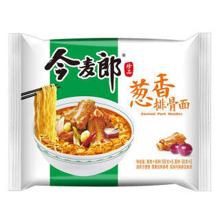 今麦郎 方便面 珍品葱香排骨面 泡面五连包 *5件 49.