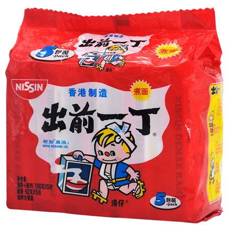 出前一丁(nissin) 方便面 麻油味 100g*5包 ￥12