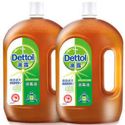 滴露dettol 消毒液 1.8l*2 家居衣物除菌液 与洗衣液