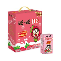 旺旺o泡果奶味饮料 原味/草莓味 125ml*20包 42元,可优惠至21元