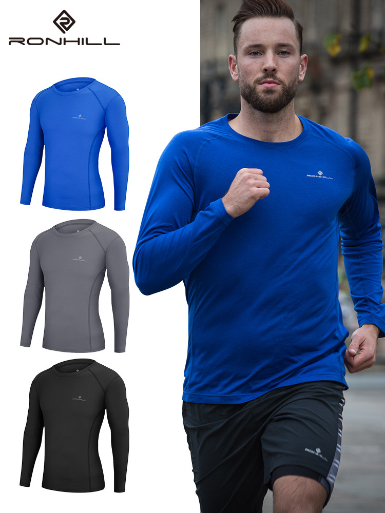 英国专业科技跑步装备品牌,ronhill 秋冬新款男式长袖速干运动t恤 3色
