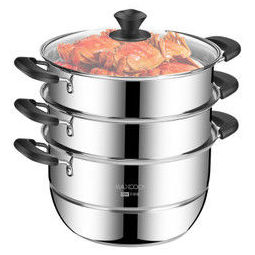 4日0点: cooker king 炊大皇 wg44006 304不锈钢三层蒸锅 28cm 139元