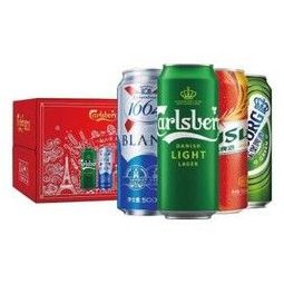 嘉士伯(carlsberg )啤酒 玩啤礼盒 500ml*16罐(特醇嘉士伯4罐 1664白