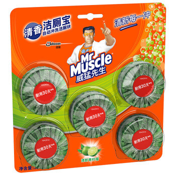 威猛先生 洁厕宝 洁厕块 五块装 (清新青柠檬)38g*5 卫浴清洁剂 洁厕