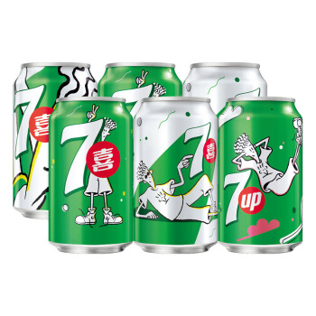 7喜 七喜 7up 柠檬味 碳酸饮料 330ml*6听 9.8元