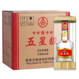 五粮液股份有限公司出品 五星级金装 52度 整箱装高度白酒 500ml*6瓶