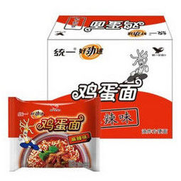 统一 好劲道 鸡蛋面 方便面/干吃面 麻辣味 62g/袋*27袋 整箱装