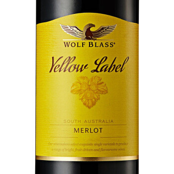 wolfblass 纷赋 黄标 梅洛 红葡萄酒 750ml *3件