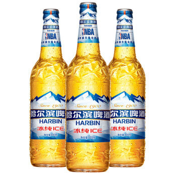 harbin 哈尔滨 冰纯啤酒 600ml 12瓶 普通装 *4件 185元(合46.