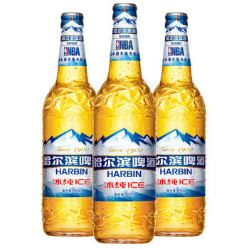 harbin 哈尔滨 冰纯啤酒 600ml 12瓶 普通装 *4件 185