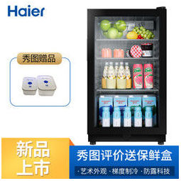 海尔(haier)家用客厅冰吧办公室小型冰箱 水果茶叶红酒饮料保鲜柜ds