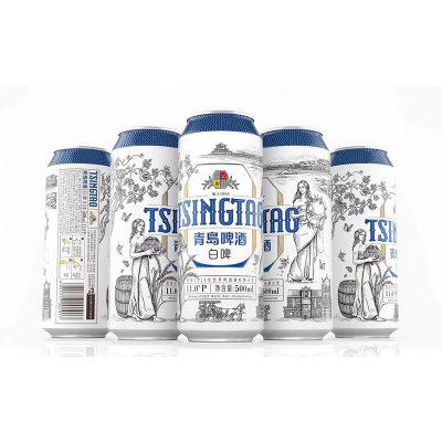 青岛啤酒全麦白啤啤酒500ml12听69元包邮需用券