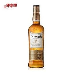 洋酒 进口dewar"s帝王 威士忌 15年苏格兰调配威士忌750ml 219元