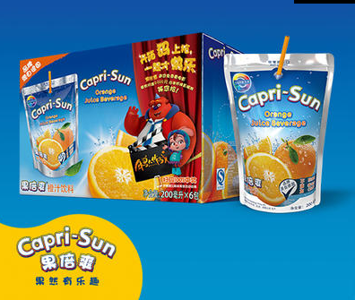 果倍爽(capri-sun)橙汁少儿果汁饮料200ml*6包 果小包运动限量版