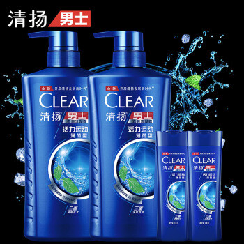 清扬(clear)男士去屑洗发水套装 活力运动薄荷型720ml