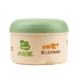 小浣熊婴儿爽身粉宝宝护肤玉米爽身粉带粉扑不含滑石粉150g *12件 122