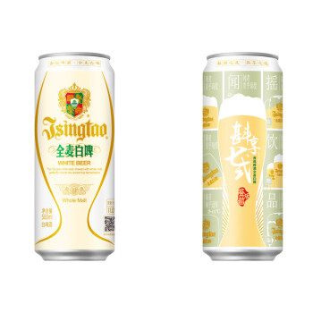 青岛啤酒 全麦白啤 500ml*12听*2箱   全麦白啤 500ml