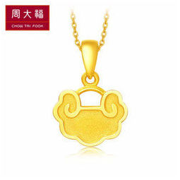 周大福(chow tai fook)纳福金锁 足金黄金吊坠 eof50