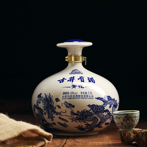 古井贡酒 青花大坛 50%vol 浓香型白酒 2500ml 坛装