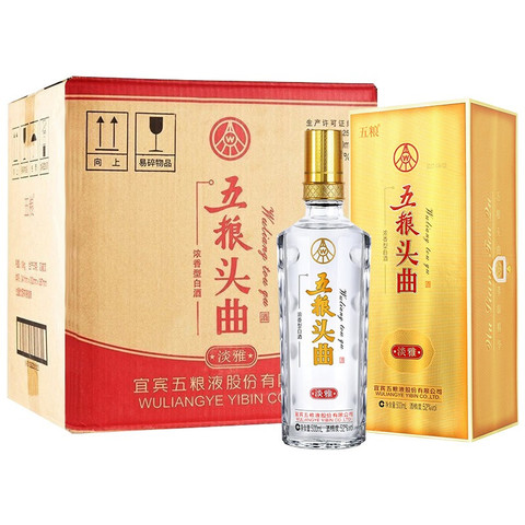 五粮液股份 五粮头曲淡雅 52度500ml*6瓶 浓香型高度白酒 整箱白酒