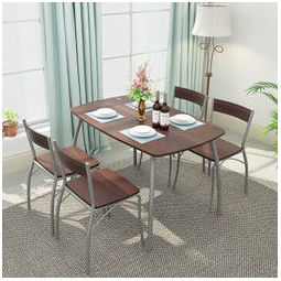 戈菲尔餐桌椅子套装 现代简约钢木一桌四椅餐厅家具 宜祥2362 539元