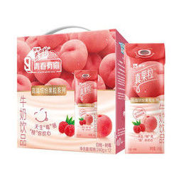 蒙牛真果粒牛奶乳品白桃树莓口味240g12包礼盒装青春有你3助粒版379元