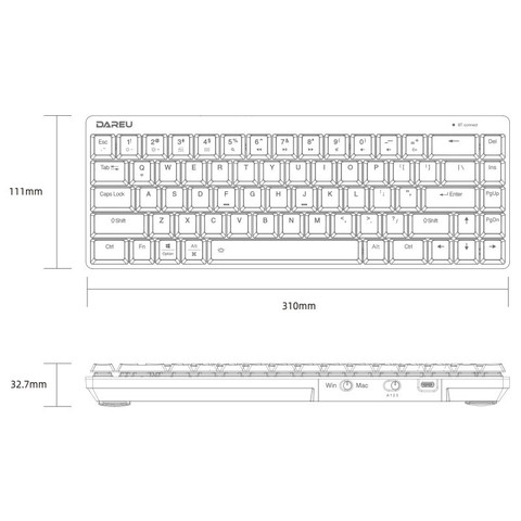 dareu 达尔优 ek868 矮轴蓝牙键盘 红轴