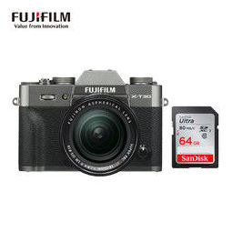 富士(fujifilm)x-t30/xt30 微单相机 套机 灰色(18-55mm镜头 64g内存