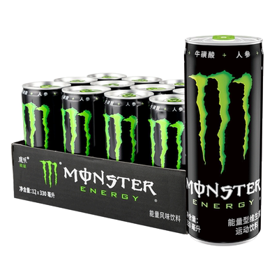 魔爪monsterenergy能量风味饮料330ml12罐398元包邮双重优惠