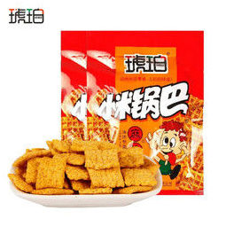 琥珀小米锅巴 40袋整箱批发宿舍小零食小吃膨化休闲食品小包装 琥珀